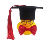 Figurine de Canard diplômé - Mascotte de Bureau de cérémonie, décoration de Collection pour réussite éducative | Mini Accessoire de caneton de Bain en Latex, pièce commémorative de réussite Scolaire,
