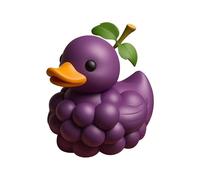 Figurine De Canard Fruité - Statuette Amusante Pour Bureau | Statue Décorative Créative En Résine Sur Le Thème Des Fruits | Décoration D'étagère Colorée Et Mignonne En Forme D'animal (Raisin)
