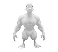Figurine de canard musclé imprimée 3D - Décoration de bureau amusante pour la maison et le bureau, l'étagère, le meuble TV, l'entrée, l'humour jaune et blanc à collectionner