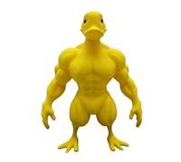 Figurine de canard musclé imprimée 3D - Décoration de bureau amusante pour la maison et le bureau, l'étagère, le meuble TV, l'entrée, l'humour jaune et blanc à collectionner