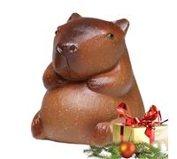Figurine De Capybara En Argile Violette, Mascotte De Table Faite À La Main, Accessoire Décoratif Kung Fu | Compagnon Artistique Au Design Réaliste Pour Un Salon Traditionnel Chinois De Style Zen