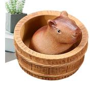 Figurine De Capybara En Argile Violette, Mascotte De Table Faite À La Main, Accessoire Décoratif Kung Fu | Compagnon Artistique Au Design Réaliste Pour Un Salon Traditionnel Chinois De Style Zen