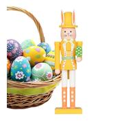Figurine de casse-noix de Pâques décorative, figurine décorative décorative, en forme de lapin, en bois, pour décoration de printemps, table, cheminée, escaliers