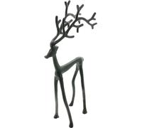 Figurine de cerf en métal, noir mat, 39 cm de haut, moderne, sculpture de cerf