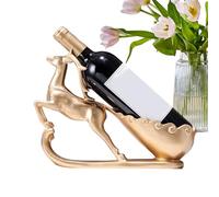 Figurine de cerf tirant un chariot - Porte-bouteille de vin en forme de cerf | Figurine décorative vintage en résine pour comptoir, accessoire de cuisine, décoration d'intérieur, ajoute un charme