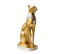 Figurine de chat Bastet égyptien, statue de déesse en résine et bougeoir, décoration de collection pour maison, bureau, art de l'Égypte ancienne (15)