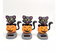 Figurine De Chat Citrouille À Énergie Solaire, Jouet Amusant, Science, Décor D'Halloween, Pour Maison, Bureau, Voiture