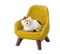 Figurine de chat miniature avec canapé, décoration de bureau de statue de chat en résine, mini mignon pour étagère de bureau à domicile, cadeau de décoration de chambre féminine