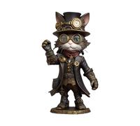 Figurine de chat miniature victorien fabriquée à la main en résine pour Halloween, décoration d'intérieur, cadeau, modèle miniature steampunk