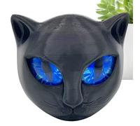 Figurine de chat noir, petite figurine de chat - 8,9 x 8,9 cm - Design robuste - Sculpture de chaton souvenir - Objets de collection pour décoration de bureau, Halloween, chambre, bibliothèque