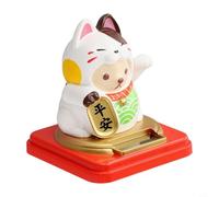 Figurine de chat porte-bonheur agitant avec fonctionnement solaire respectueux de l'environnement, complément parfait à n'importe quel espace (D)