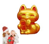 Figurine de chat porte-bonheur - Figurine de chat mignon de richesse, ornements de décoration de fortune, collection de figurines de chat chanceux, Maneki Neko Feng Shui Fortune Lucky Cat
