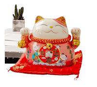 Figurine de Chat Porte-Bonheur Mignon - 11,4 cm, Fortune Maneki Neko Feng Shui, Décoration Créative en Céramique pour Intérieur et Gâteaux