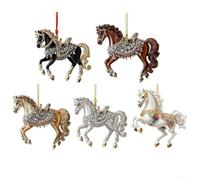 Figurine de cheval décorative en acrylique avec reflet de la lumière éblouissante pour les vacances et les occasions spéciales (blanc)