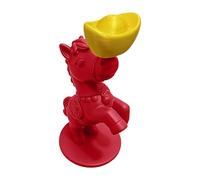 Figurine de cheval du Nouvel An chinois - Mascotte de cheval du Nouvel An chinois imprimée en 3D - Mascotte de richesse en lingot doré - Figurine de collection pour la maison, le salon, la chambre à
