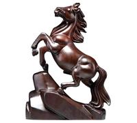 Figurine De Cheval en Bois, Nouvel an Chinois 2026, Statue De Cheval Rouge for Décoration Feng Shui, Figurines De Cheval Feng Shui, Sculpture d'animal du Zodiaque Apporte du Bien(Black,3.15in)