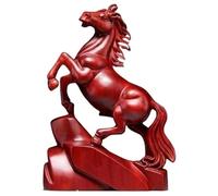 Figurine De Cheval en Bois, Nouvel an Chinois 2026, Statue De Cheval Rouge for Décoration Feng Shui, Figurines De Cheval Feng Shui, Sculpture d'animal du Zodiaque Apporte du Bien(Red,3.15in)