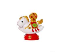 Figurine de cheval rotative mignonne en Chine - Ornement chic pour bureau, décoration d'intérieur - Symbole de bonne fortune - Soulagement du stress - Rouge, jaune, rose, blanc (4)