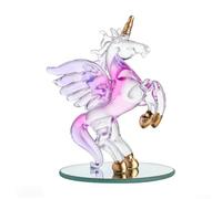Figurine de cheval volant fabriquée à la main en pierre précieuse artificielle pour la maison, l'étagère et la décoration intérieure de la voiture, sculpture pour salon, étude, entrée, 7,4 x 10,5 cm