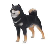 Figurine de chien réaliste en plastique sans toxique, jouet pour enfant, modèle animal, ornement pour chambre à coucher, décoration d'étude, matériau sûr, cadeau sensoriel éducatif (PL127 1060 Noir)