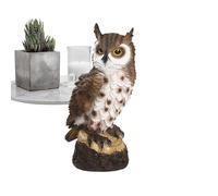 Figurine de chouette - Figurine de hibou | Action effrayante réaliste avec expression sérieuse pour balcon, terrasse, porche, toit, étang, cour, pelouse, cheminée, cheminée, piscine