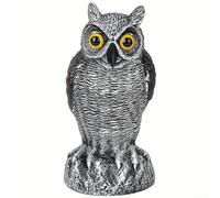 Figurine de chouette pour jardin, balcon, porche, décoration extérieure - Sculpture d'oiseau réaliste - Résistante aux intempéries (C)