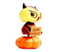 Figurine de citrouille solaire - à secouer - d'Halloween - Alimentée par la lumière du soleil pour affichage animé - Objet décoratif de collection pour bureau à la maison, fenêtre