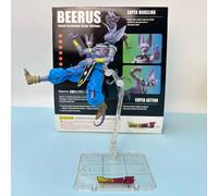 Figurine de collection Bandai SHF Dragon Ball Super Saiyan Beerus grand modèle avec tête et mains interchangeables, coffret cadeau pour garçon Color box