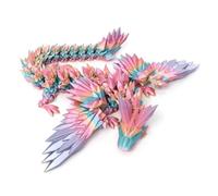 Figurine de collection Dragon avec ailes arc-en-ciel imprimé 3D de 21,8 cm pour la maison, le bureau, la décoration de bureau