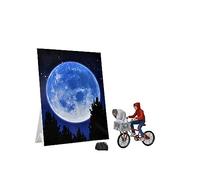 Figurine de Collection E.T. Extraterrestre et Elliott avec Vélo et Mini Poster de Lune - 40e Anniversaire - Hauteur de la Figurine 12cm