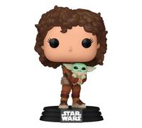 Figurine de collection en vinyle Funko Star Wars The Mandalorian POP Peli Motto W/Grogu Marron 9 cm