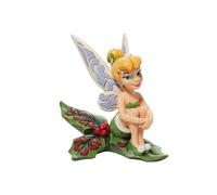 Figurine Collection Fée Clochette en résine aspect bois - Hauteur 12 cm - Profondeur 9.5 cm - Largeur 15 cm