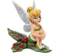 Figurine de collection Fée Clochette assise sur du houx VERT G