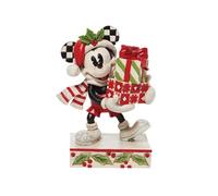 Figurine de collection Mickey avec cadeaux en Résine aspect bois - Hauteur 11 cm - Largeur 8 cm - Profondeur 4.5 cm