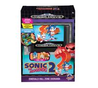 Figurine de collection Sonic the Hedgehog 2 - Console Heroes - Réplique Cartouche pliable SEGA Mega Drive, Diorama de jeu rétro avec figurines Sonic & Tails, Décor Emerald Hill Zone