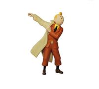 Figurine de collection Tintin mettant son trench 8,5cm Moulinsart 42473 (2011)