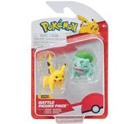 Pokémon Figurines de combat Premier partenaire Bulbasaur et Pikachu 5,1 cm Pack 2