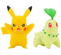 Figurine De Combat Pokemon De 2 Pouces 2 Paquet | Chikorita & Pikachu