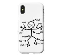 Figurine de comédie Ow Ow Stick pour Douleur Chronique Coque pour iPhone X/XS