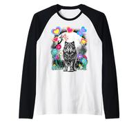 Figurine de conte de fées pour enfant Motif loup husky années 80 Manche Raglan