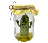 Figurine de cornichon dans un bocal | Petit pot à cornichons en verre fait à la main - support émotionnel - Décoration élégante pour la maison, le salon, la table