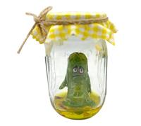 Figurine de cornichon en Verre - Petite Sculpture de Pot, décoration Comique Miniature, cornichon de Support Nouveau, pièce de fantaisiste avec détails Amusants | Petite Figurine en Verre