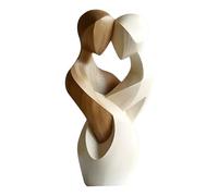 Figurine De Couple Artisanal - Sculpture d'amour en Bois, Ornement Abstrait | Décor De Cadeau De Mariage Artistique 2D, Statue D'affichage De Table pour Le Style D'étagère, Intérieur De La Maison,