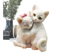 Figurine de couple de chats, statue de couple de chats, ornement de bureau mignon | Statue d'animal décoration moderne de la maison, statuette de décoration d'étagère de salle de yoga, petite