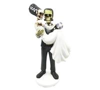 Figurine de couple de mari s et de mari e en squelette de Frankenstein, sculpture du Jour des Morts, cadeau