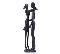 Figurine de couple en fer de 17,3 cm - Sculpture romantique pour 6ème anniversaire ou cadeau de mariage - Statue en métal moulé pour étagère, cheminée ou décoration de chambre à coucher - Cadeau