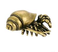 Figurine de crabe ermite en laiton, décoration d'animal miniature rétro en cuivre pour décoration de maison, bureau, pièce d'affichage créative pour étagère, armoire, vitrine