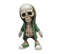 Figurine de crâne en résine - Décoration élégante de squelette gothique cool | Statue de collection de squelette d'Halloween, accessoires décoratifs pour voiture, mini sculpture artistique