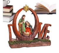 Figurine de crèche de Noël - Statue de Jésus - Décorations religieuses - Crèche de Noël Sainte Famille - Pour intérieur - Cheminée - Bureau - Table de chevet - Étagère - Armoire d'appartement