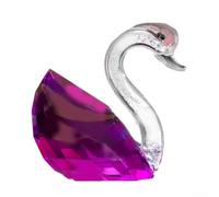 Figurine de cygne en cristal blanc et violet pour sculpture d'animal en cristal Décoration de table pour salon, chambre à coucher, bureau, fête de mariage, décoration d'intérieur